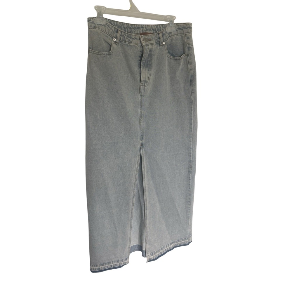 Denim Maxi Skirt with Front Slit boho Size Medium